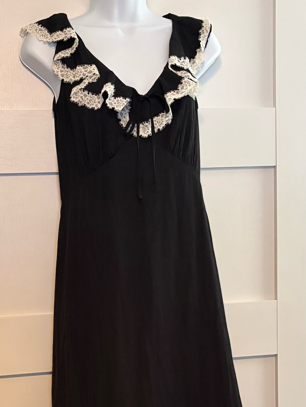 Universal Thread Black Lace-Trim Slip Dress